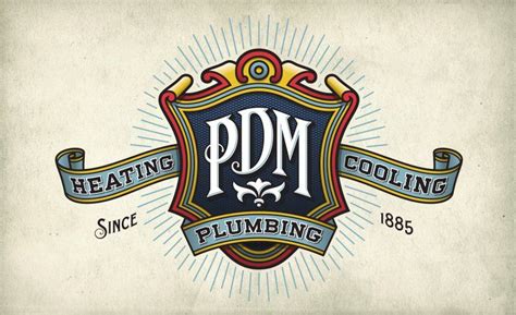 Retro And Vintage Style Logo Design For Plumbing Heating And Air