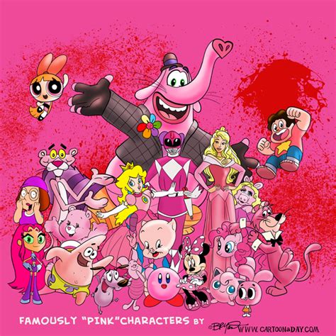 Famously Pink Characters Cartoon
