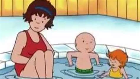 Animated Funny Cartoon Caillou Learns To Swim Cartoon Caillou
