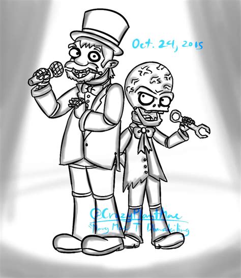 Animatronic Crazy Dave And Drzombossinktober By Crazyplantmae On