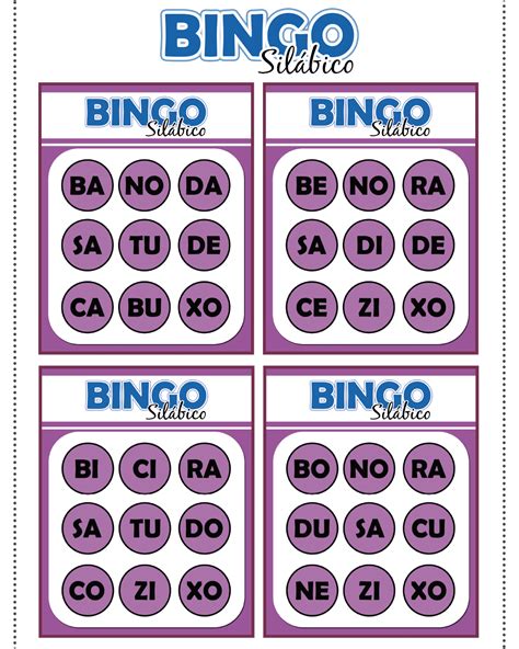 Bingo Sil Bico Em Atividades Alfabetiza O E Letramento