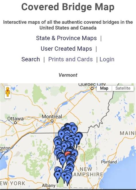 Maps Of All The Covered Bridges Vt