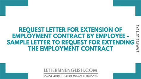 Request Letter For Extension Of Employment Contract By Employee