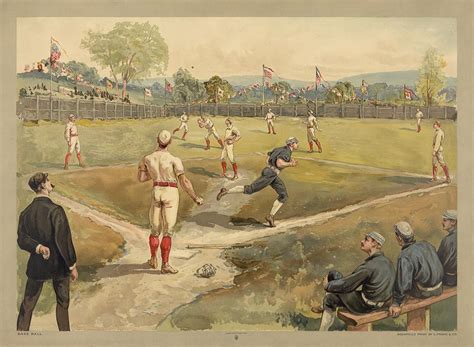 Vintage Baseball Poster C1885 Baseball Art Baseball History