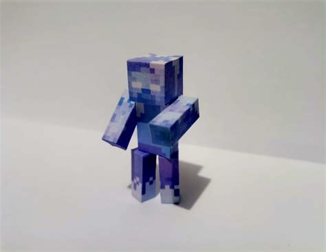 Pixel Papercraft Enchanted Frozen Zombie Minecraft Dungeons