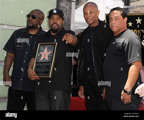 Ice Cube Mc Ren Dr Dre Dj Yella During The Ice Cube Hollywood Walk
