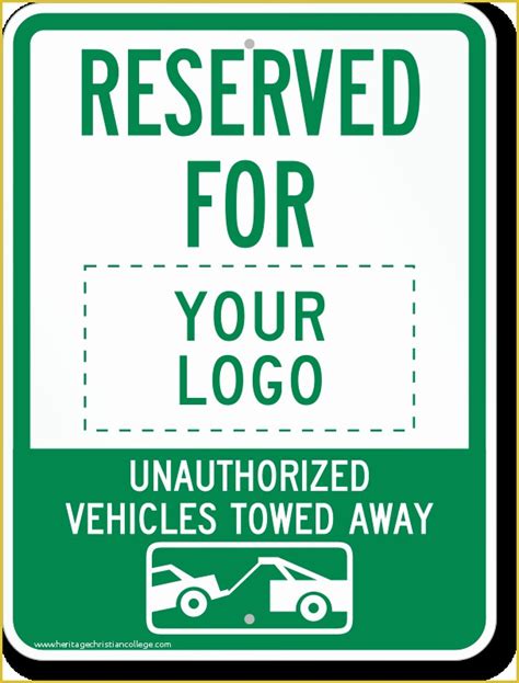 Reserved Parking Signs Printable