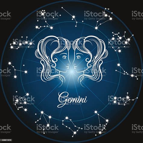 The gemini 2021 horoscope indicates a lucky year, a happy family life, a tenacious approach to all the purposes and personal opportunities for gemini: Zodiac Sign Gemini Stock Illustration - Download Image Now ...