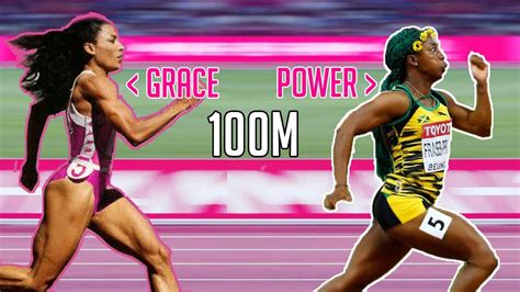 sprinting form of iconic 100m female sprinters youtube