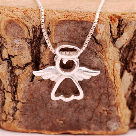 Sterling Silver Guardian Angel Necklace Silver Angel Necklace Angel
