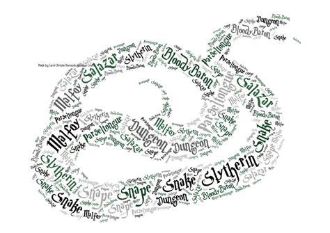 Harry Potter Print Slytherin Word Art Personalised Snake Etsy
