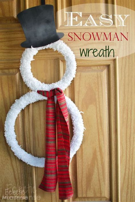 Easy Snowman Wreath Snowman Wreath Christmas Wreaths Diy Christmas