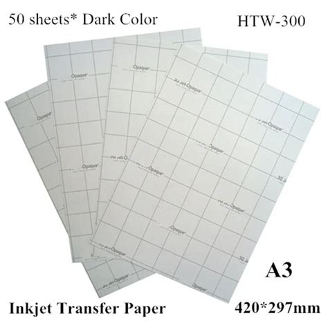 A350pcs Dark Iron On Inkjet Heat Fabric Transfer Paper A3 For