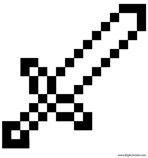 Desenho Para Colorir Espada Do Minecraft