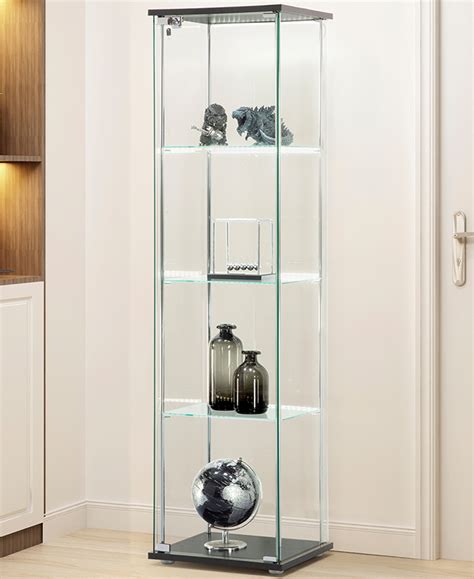 Core Living West 4 Tier Glass Display Cabinet With Led Temple And Webster