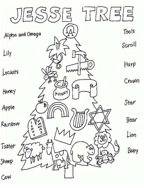 Jesse Tree Coloring Page Coloring Home