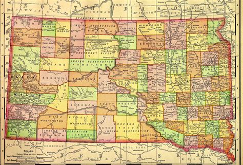 South Dakota Historical Map 1895
