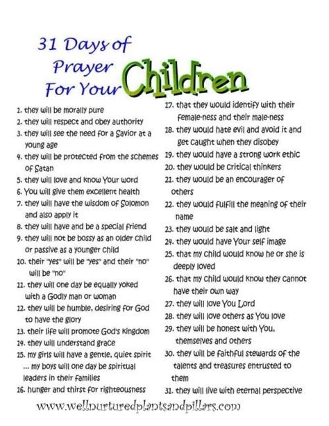 Image Result For Praying For Your Adult Children From Head To Toe