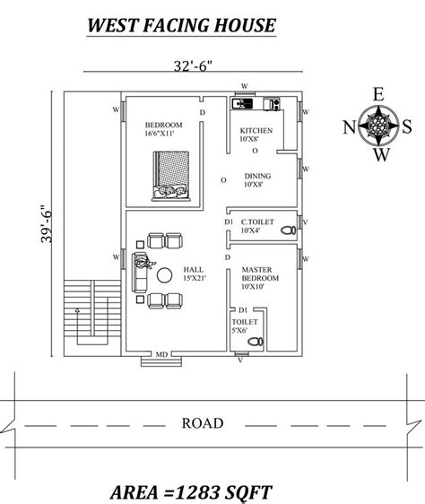 The West Facing House Floor Plan