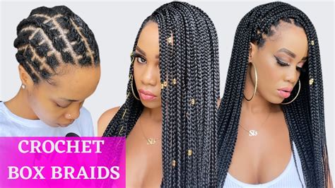 Easy Crochet Box Braids No Rubber Bands Beginner Friendly Protective Style Tupo Youtube