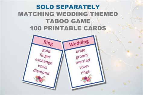 Wedding Charades Game Pictionary Cards Unique Bridal Shower Etsy