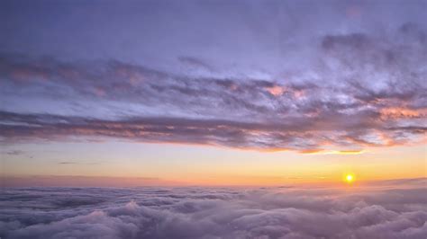 Sunset Above The Clouds Sky Timelapse Nature Close Up Hd Scene Video