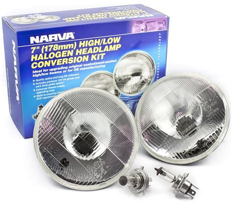 narva halogen headlamp conversion kit 7 h4 178mm high low 60 55w head light light