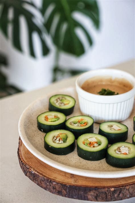 Low Carb Cucumber Sushi Rolls Vegan Friendly