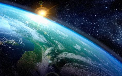 Atmosphere Outer Space Stars Earth Art Sun Wallpapers Hd