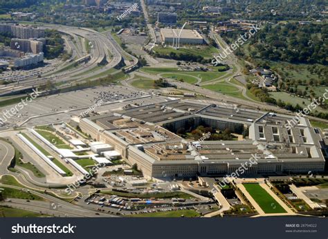 Aerial Of The Pentagon The Department Of Defense Headquarters In