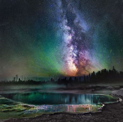 These Night Skies Over Yellowstone Are Hauntingly Beautiful