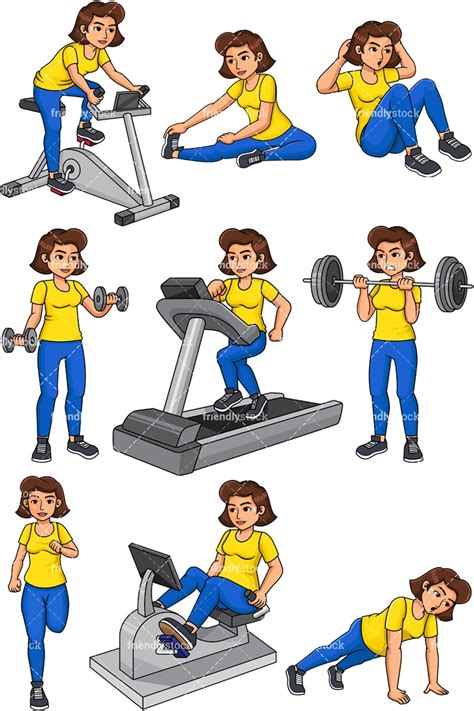 Woman Working Out Cartoon Vector Clipart Friendlystock