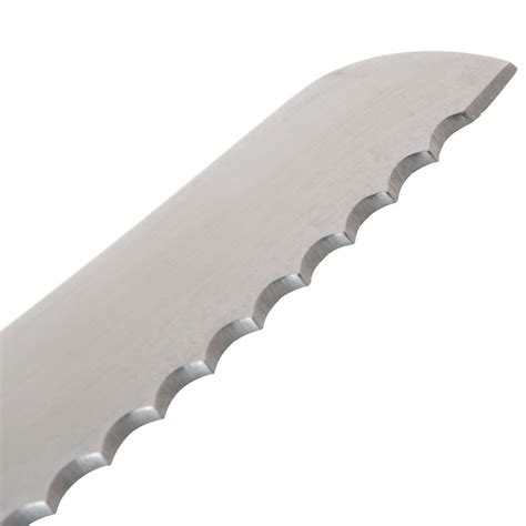9 12 Curved Serrated Bread Knife With White Polypropylene Handle