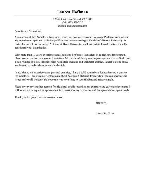 Free Professor Cover Letter Examples And Templates From Trust Writing Service