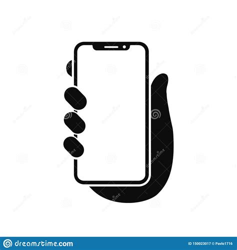 Human Hand Holding Smartphone Icon Phone Holding Flat Icon Sign Phone