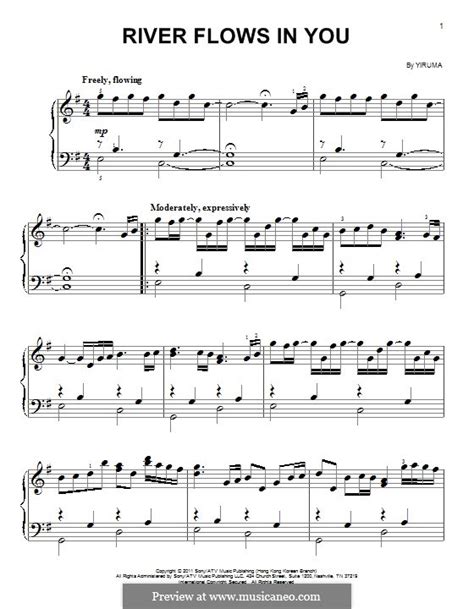 Sheet music direct is your home for premium sheet music. River Flows in You von Yiruma - Noten auf MusicaNeo