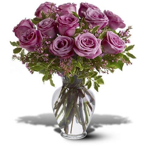A Dozen Lavender Roses Wax Flowers Flower Delivery Lavender Roses