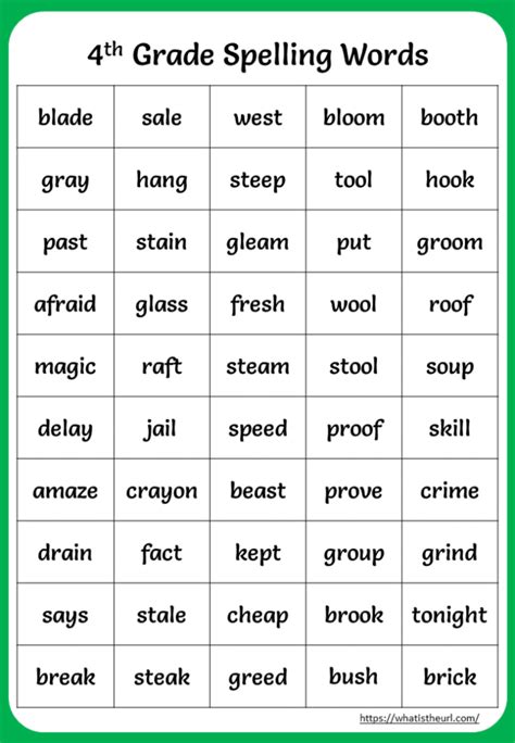 Sight Words For 4th Graders