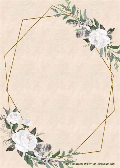 A Floral Frame With White Flowers And Greenery On A Beige Background