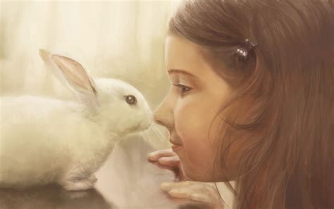 The Picture Of The Girl With The Rabbit Wallpapers And Images