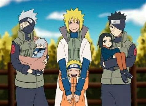 Kakashi Minato Obito And His Childrens Personajes De Naruto