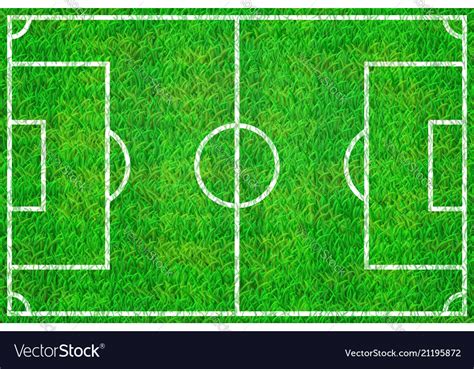 Soccer Field With Marking Lines On Grass Texture Vector Image