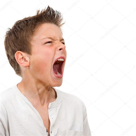 Close Up Portrait Of Boy Shouting Stock Photo By ©karelnoppe 9347128