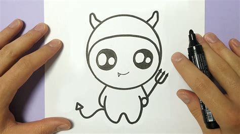 How To Draw So Cute Halloween Devil On Paper Kawaii Halloween Cute