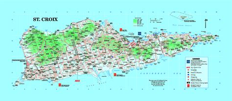 Large Tourist Map Of St Croix Island U S Virgin Islands US Virgin