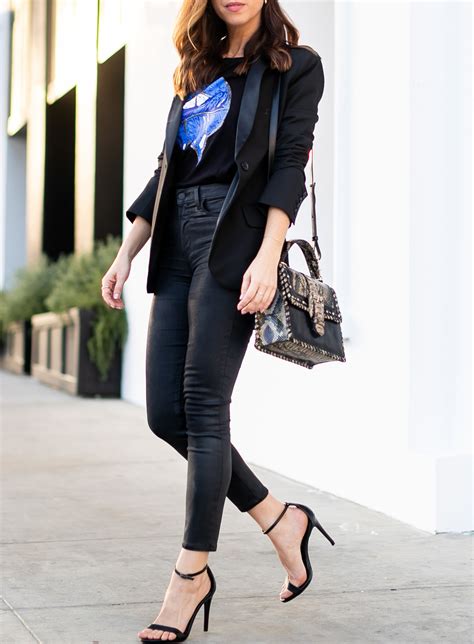 inspired by julia roberts black blazer and leather jeans sydne style