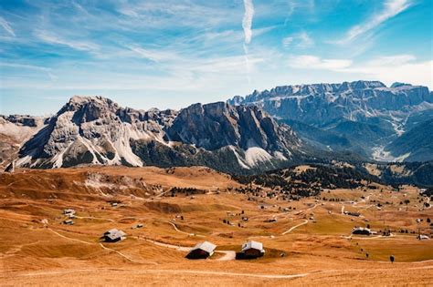 Premium Photo Seceda Majestic Landscape Of Alpine Red Autumn Nature