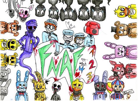 Five Nights At Freddys Drawing Some Characters By Randomart11 On