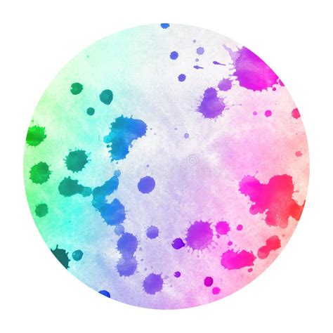 Multicolored Hand Drawn Watercolor Circular Frame Background Texture