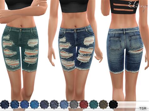 Distressed Denim Shorts By Ekinege At Tsr Sims 4 Updates